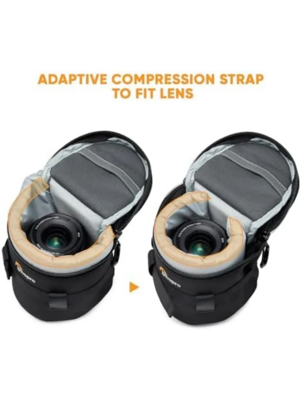 Camera Lens Case Pouch for DSLR & Mirrorless, Fits 24-70mm F/2.8, 5.12x3.54in